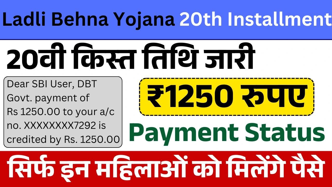 Ladli Behna Yojana 20th Installment Date